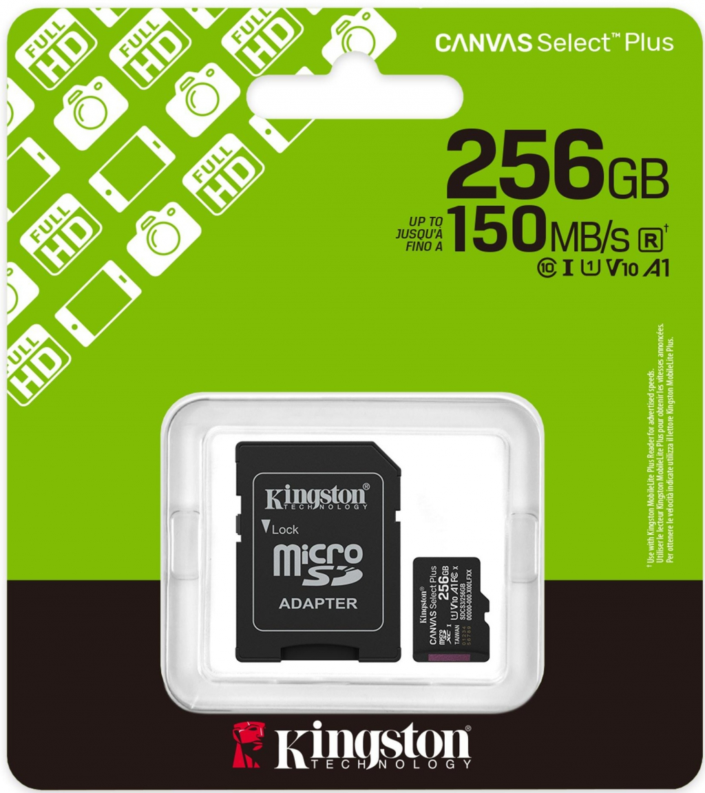 SD micro карта памет KINGSTON SDCS3/256GB Canvas Select Plus